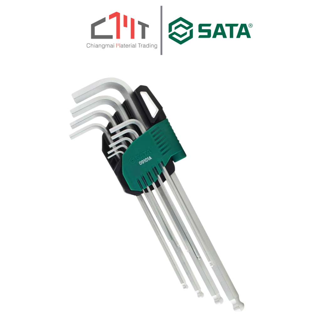 SATA ชุดประแจหกเหลี่ยมหัวบอลยาว พิเศษ 9 ชิ้น ขนาด1.5mm. - 10.0mm. No.09101A
