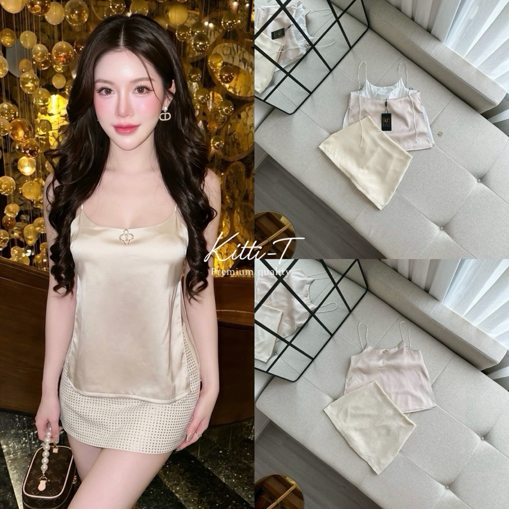 kitti-t เซตตัวนี้แซ่บมาก เสื้อ + กระโปรงสั้นเก๋เก๋