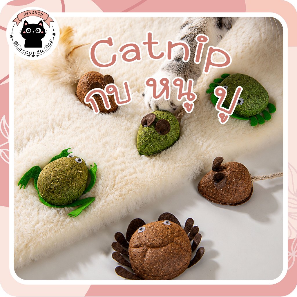 catnipหนูสีเขียว catnipปูสีเขียว catnipกบสีเขียว ของเล่นแมวแคทนิป รูปหนู กบ ปู ของเล่นแมวผสมกัญชาแมว ลูกบอลแคทนิป ของเล่