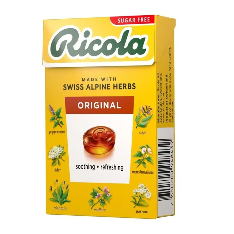 Ricola/ริโคลา ลูกอม รสสมุนไพร 40 ก. sugar free ไม่มีน้ำตาล