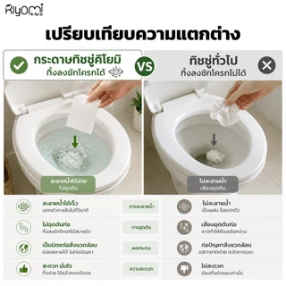 (ออกใบกำกับภาษีได้) Kiyomi ทิชชู่ยกแพ็ค 12 ม้วนหนา 3 ชั้น ทิ้งลงชักโครกได้เลย ไม่อุดตัน ย่อยสลายได้