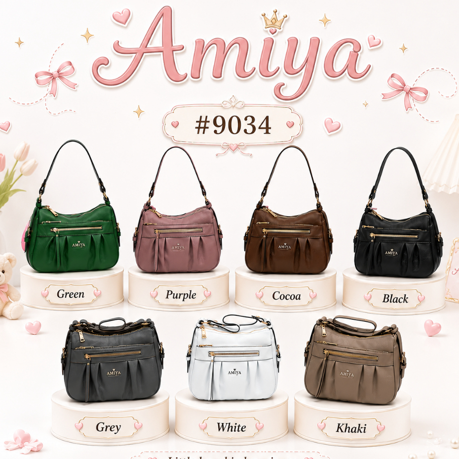 กระเป๋าสะพายข้าง👜Amiya&Lalarose✨รุ่น 9034✨หลายช่องซิป น้ำหนักเบา จุของได้เยอะใช้งานได้ทุกวันพร้อมส่ง