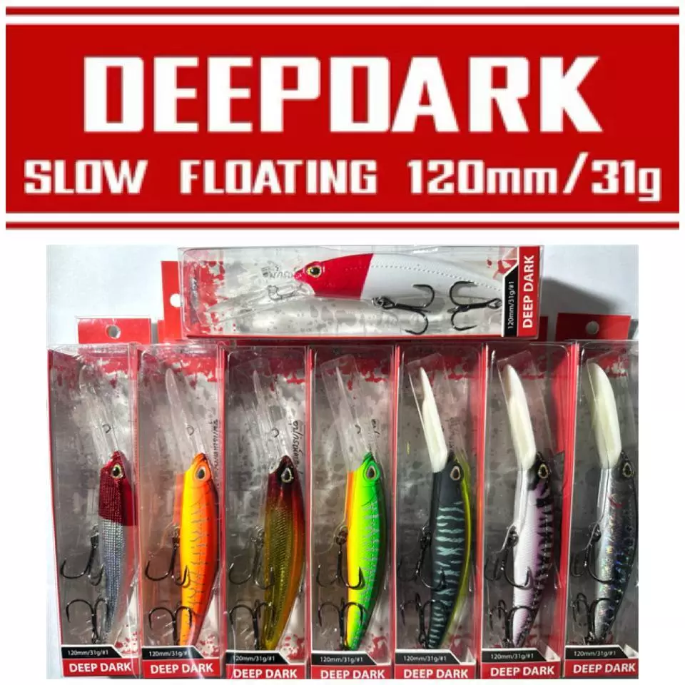 WEEBASS DEEPDARK 120 เหยื่อปลอม ลิ้นยาว ดำลึก 4.5m เบ็ด 3 ทาง #1 | Deep Diving Minnow Slow Floating 120mm 31g