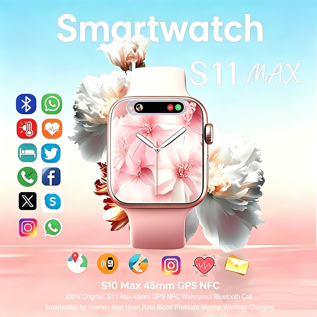 ขายร้อน S11 MAX หน้าจอ HDขนาด 2.1นิ้ว กันน้ำ IP68 โหมดกีฬา โหมด การตรวจวัดการเต้นของหัวใจ การรับโทรศัพท์ สมาร์ทวอทช์ COD