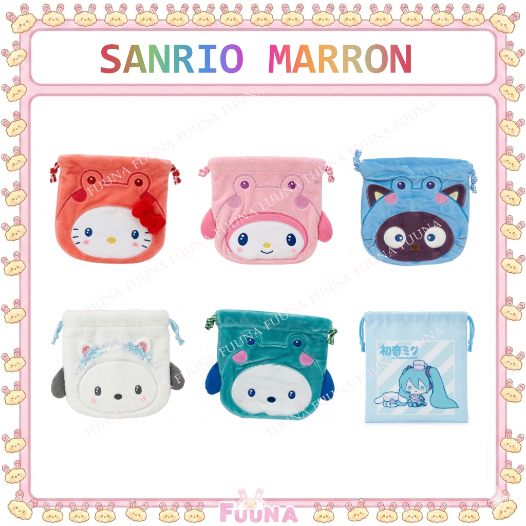 Sanrio กระเป๋า ถุงผ้า ลายหน้าตัวละคร kitty kuromi bad ฮังเกียวด้ง คิตตี้ ของแท้จากญี่ปุ่น