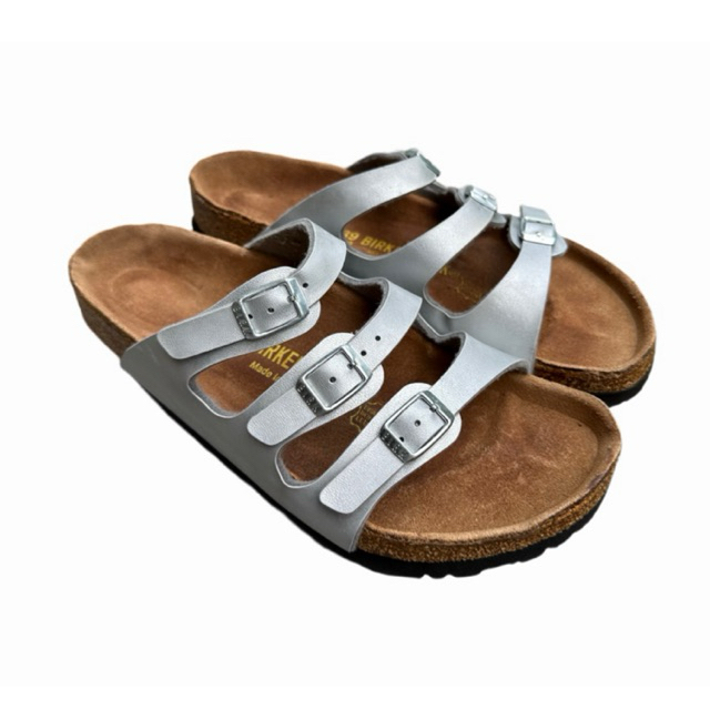 ✅พร้อมส่ง✅ รองเท้าแบรนด์แท้มือสอง Birkenstock Florida silver 25cm