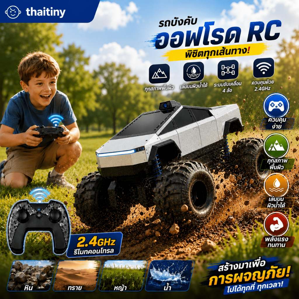 รถบังคับวิทยุสะเทินน้ำสะเทินบก TSL ออฟโรด มีกล้อง แบตคู่ RC Car พร้อมส่ง COD