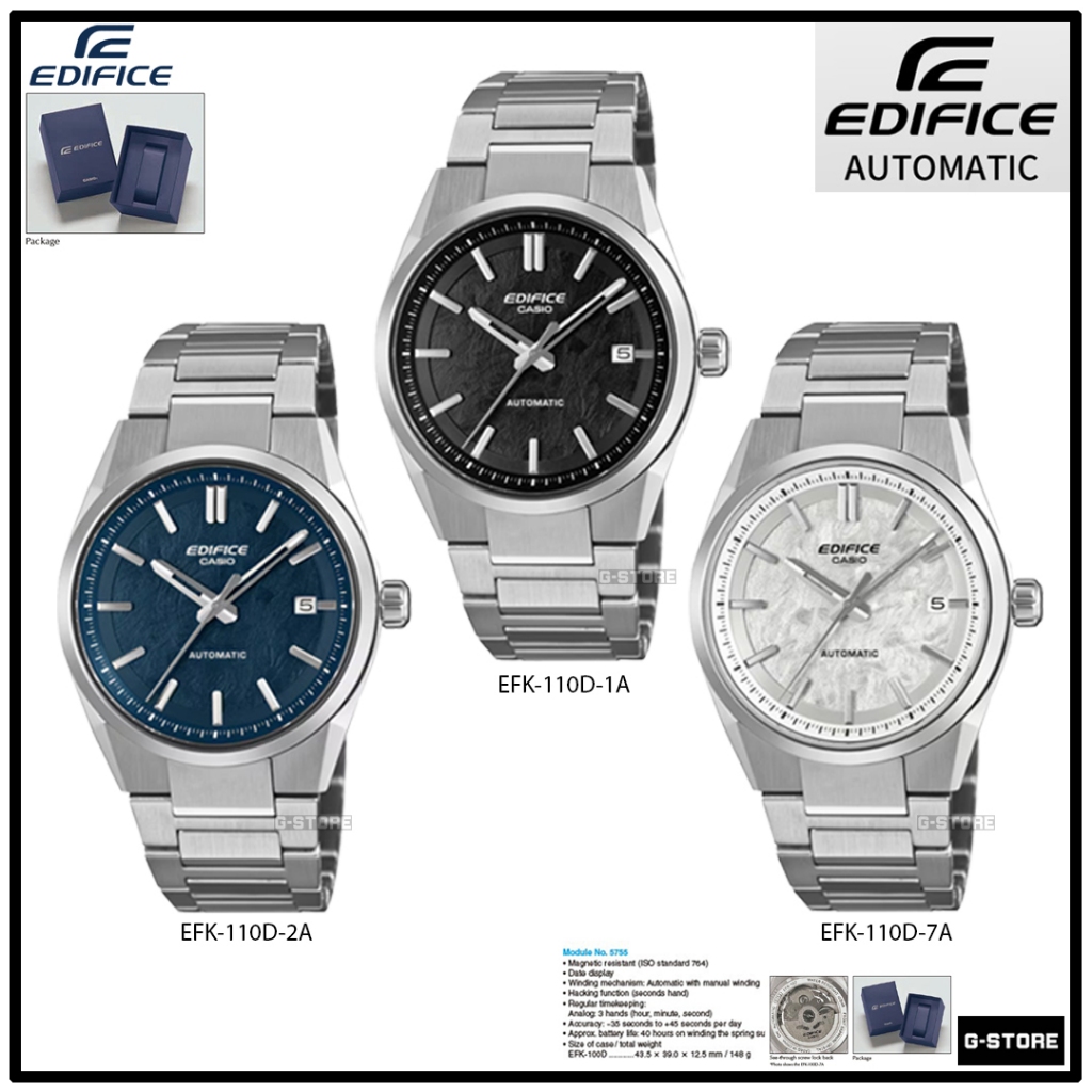 EDIFICE (AUTOMATIC) รุ่น EFK-110D-1A | EFK-110D-2A | EFK-110D-7A ของแท้ประกันศูนย์ EFK-100D EFK-110D