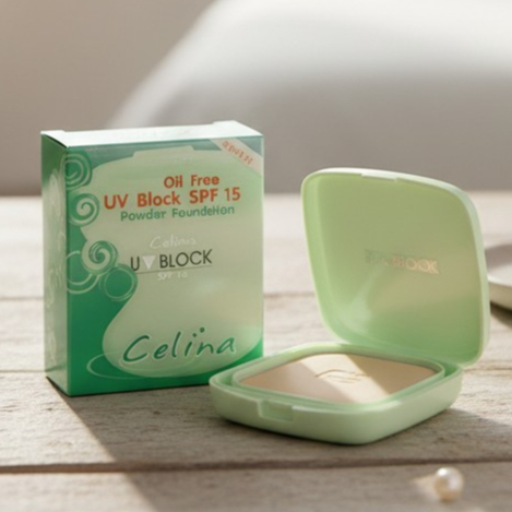 แป้ง Celina UV Block SPF 15 เซลีน่า ยูวีบล็อก แป้งพริตตี้ 14 กรัม