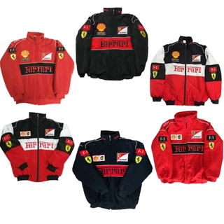 【พร้อมส่ง】F1 Ferrari แจ็คเก็ตย้อนยุค ปักลาย (ไม่ใช่สกรีน) เนื้อผ้า2ชั้น กันลม สไตล์กีฬา คุณภาพสูง สำหรับผู้ชาย
