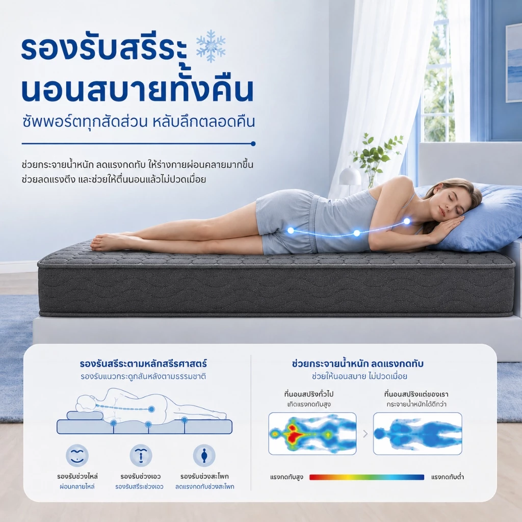 ที่นอนสปริง หนา 8/9 นิ้ว ขนาด 3.5/5/6 ฟุต thumbnail 3