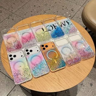เคสกากเพชรหลากสีส่องแสงประกายวิบวับ Magnetic Case For iPhone 17Promax 16Pro 15 14 13 12