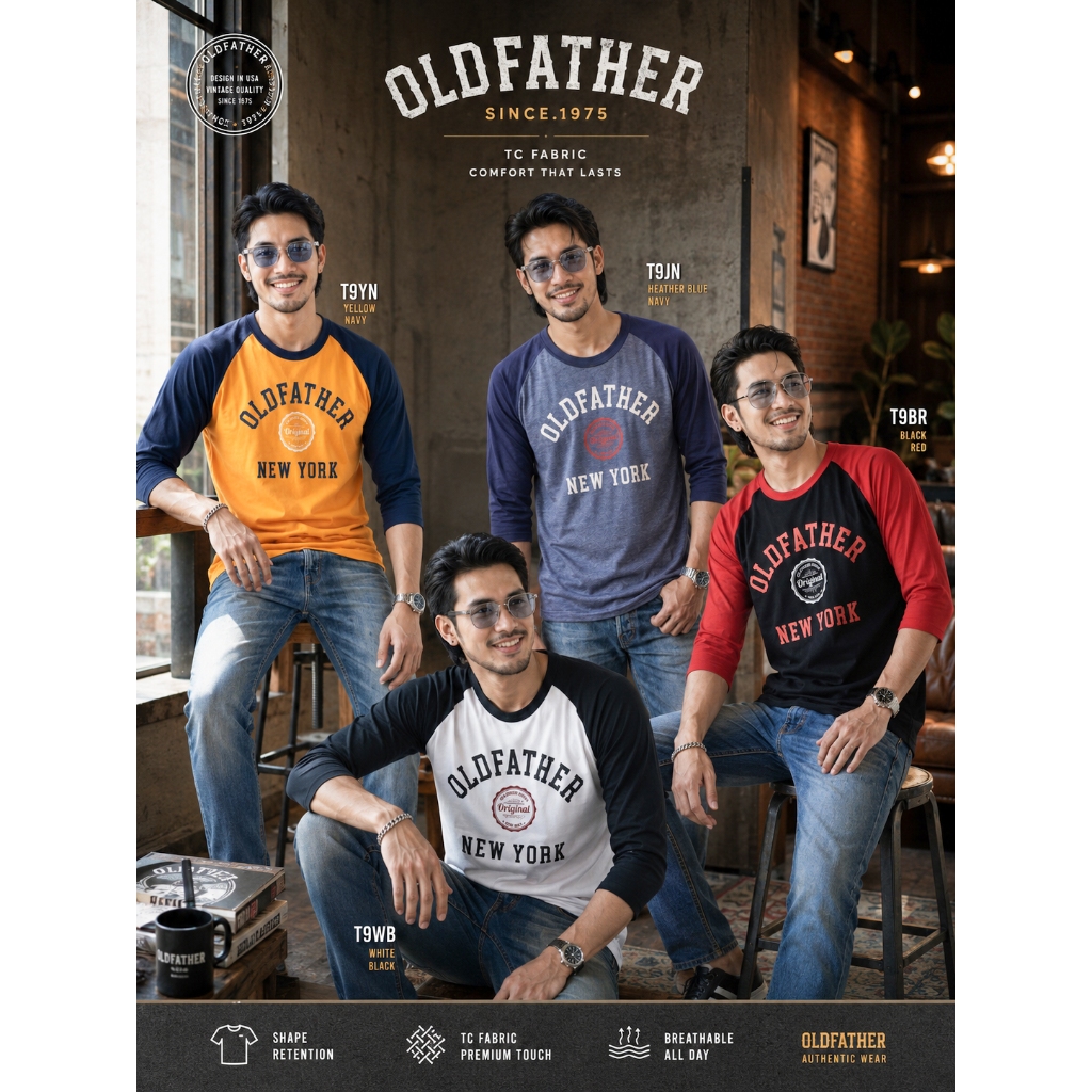 เสื้อแขนสามส่วนวินเทจ  Vintage ( รหัสสินค้า T 9 )