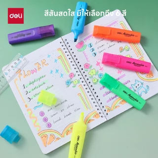 ปากกาไฮไลท์ Deli รุ่น S621 สำหรับเน้นข้อความ หัวตัด 1-5mm ( มี 6 สี / จำหน่าย 1 แท่ง) Highlighter