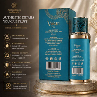 Vulcan Feu EDP 100ml Long Lasting Perfume Bold Fresh Woody Luxury Fragrance