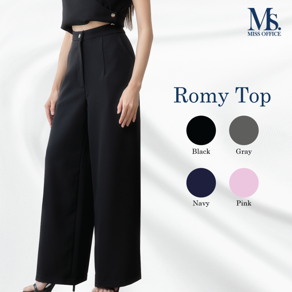 Miss Office กางเกงทรงกระบอกตรงซิปหน้า (Romy Pants : MP-148)