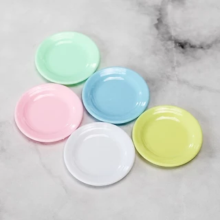 J189Bจานสีขาวขนาดเล็ก 3.5 ซม.ของเล่นจิ๋วจำลองแพ็คละ10ชิ้น