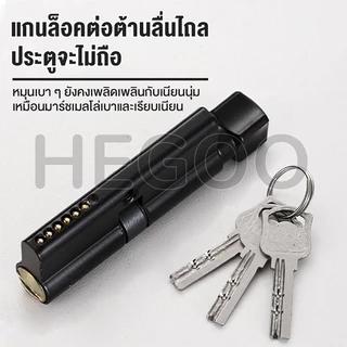 🔥ทนทานนาน 100ปี🔥ลูกบิดประตูก้านโยก สีดำ มือจับล็อคประตู อลูมิเนียม เสียงเงียบ พร้อมล็อคในตัว กุญแจ3ดอก(รุ่นสากล)