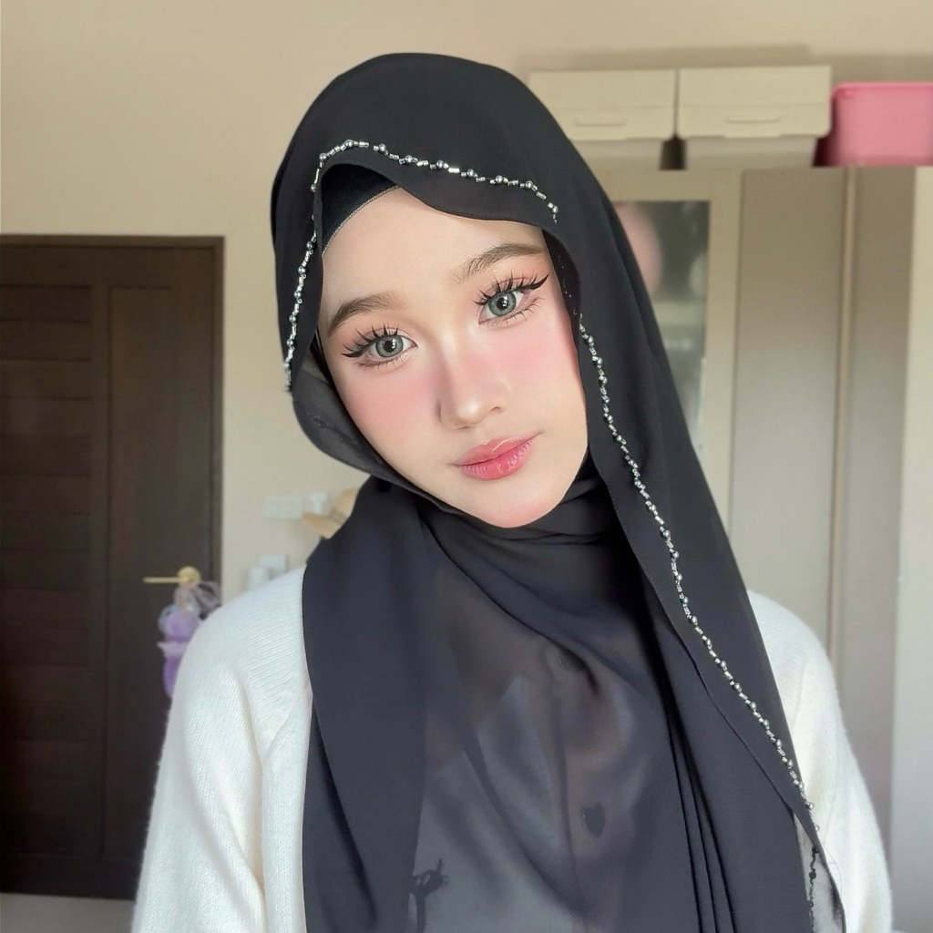 crystal hijab ฮิญาบพรีเมี่ยมปักคริสตัล✨