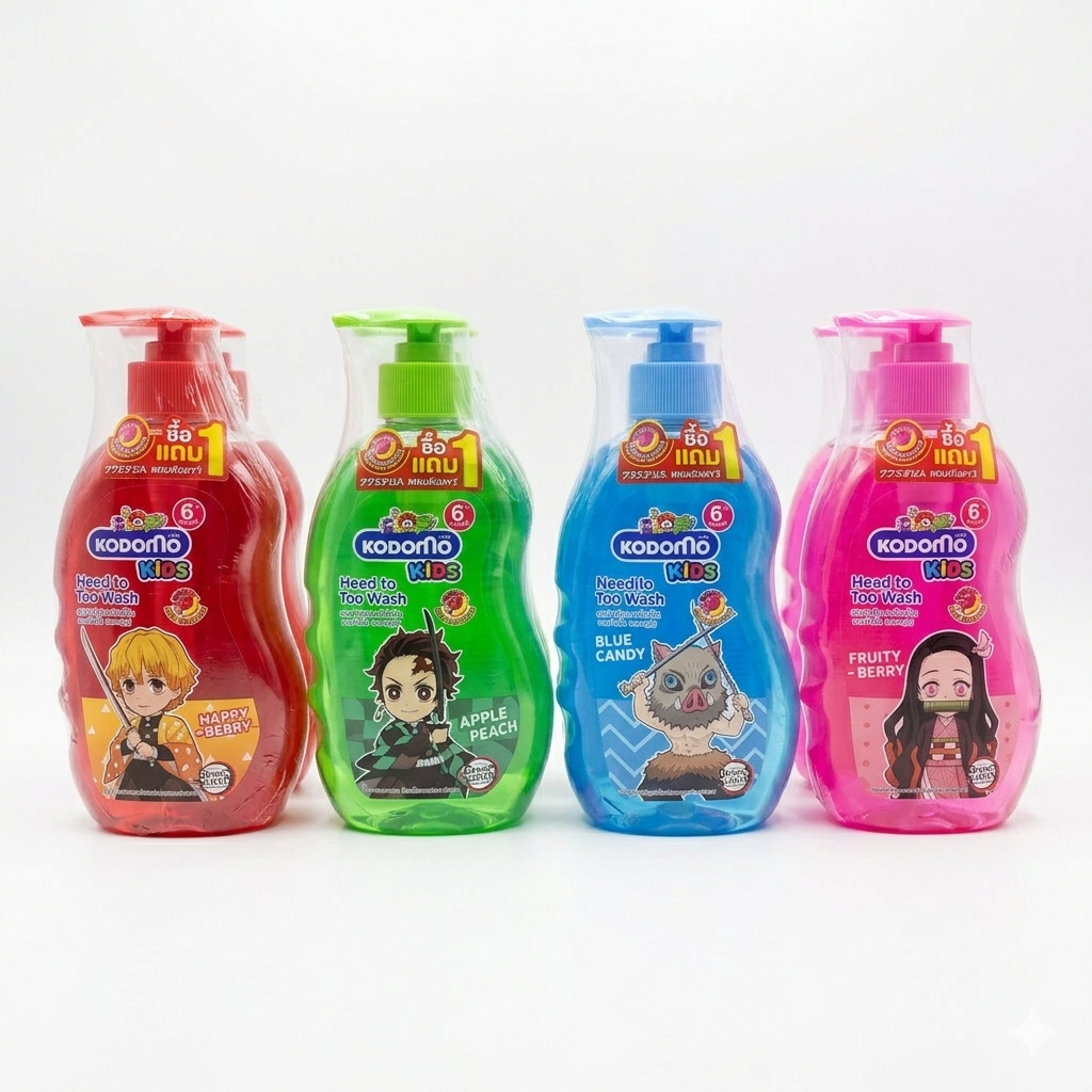 โคโดโม (แพคคู่400มล.+400มล.)Kodomo โคโดโม สบู่เหลว เฮดทูโทคิดส์ สบู่เหลวเด็ก