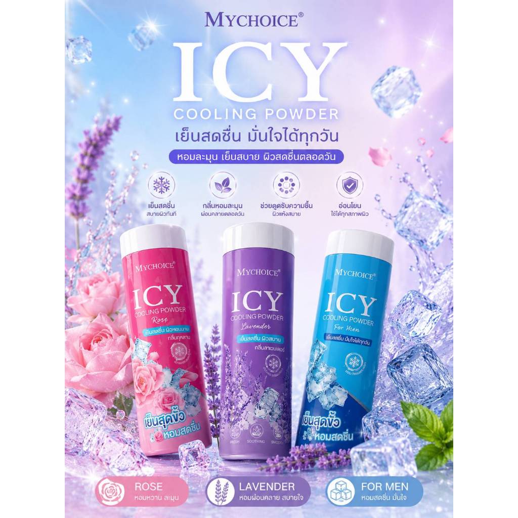 Mychoich ICY COOLING มายช้อยส์ไอซ์ซี่ คูลลิ่ง มี2 กลิ่น กลิ่นฟอร์เม็น กลิ่นโรส