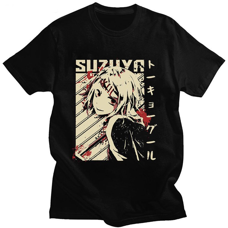 HOT!เสื้อยืด Tokyo Ghoul Suzuya Juuzou แฟชั่นฤดูร้อนลายอนิเมะสไตล์ดาร์กยอดนิยมส่งของทันที