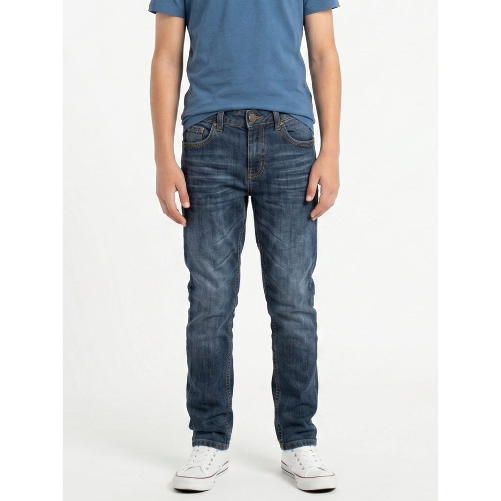 Decent Jeans กางเกงยีนส์ เด็กโต-ผู้ใหญ่ตัวเล็ก ทรงกระบอก ผ้าเนื้อดี ไม่ยืด สีน้ำเงินเข้ม (SN:A89/1)