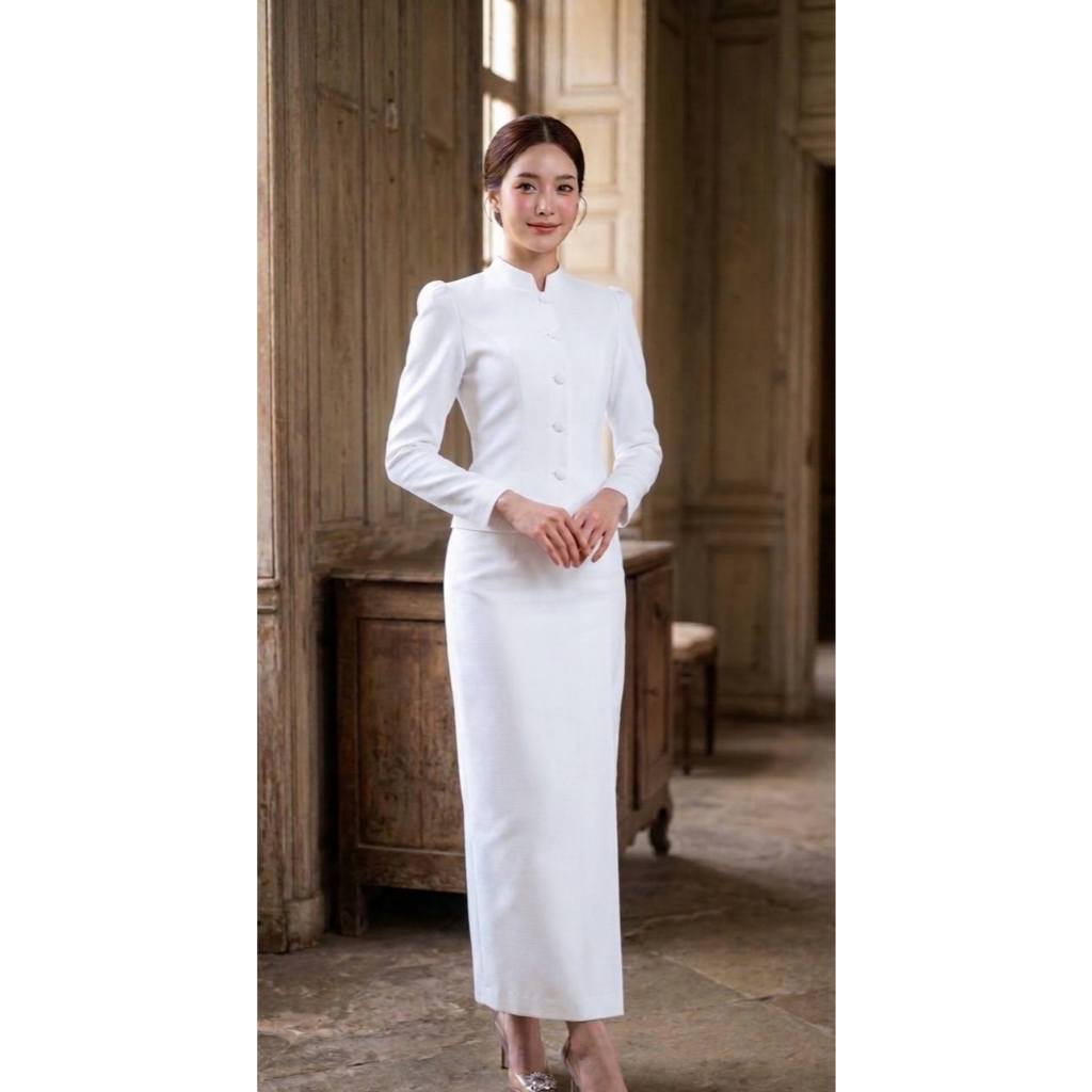 ชุดเซทเสื้อผ้าฝ้ายลินินจิตรลดา เสื้อ+ผ้าถุง (S6)