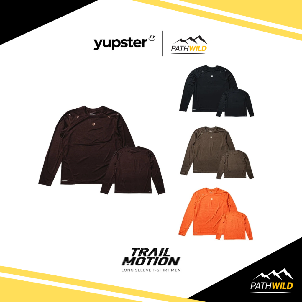 YUPSTER Running Long Sleeves (Men) T-shirt Trail Motion Collection เสื้อวิ่งแขนยาว ผู้ชาย ผ้าเบา แห้งไว ระบายอากาศได้ดี