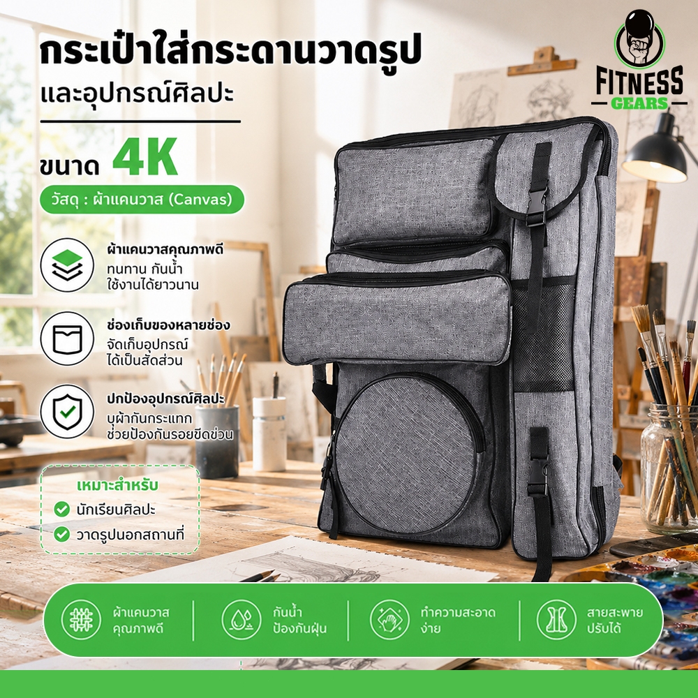 กระเป๋ากระดานวาดภาพ กระเป๋าศิลปะ ใส่อุปกรณ์วาดรูป แบบพกพา มาพร้อมสายสะพาย กันน้ำ