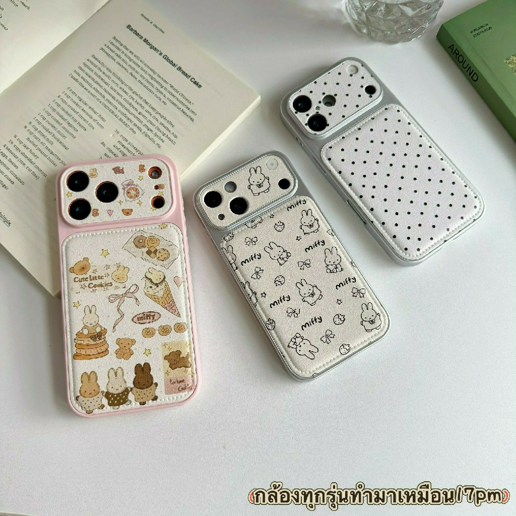 เคสหนังสกรีนลายการ์ตูนกันกล้องสำหรับไอโฟน17 pro max 16/pro/max 15/pro/max 14/pro/max 13 11 17promax 16promax 16plus i17