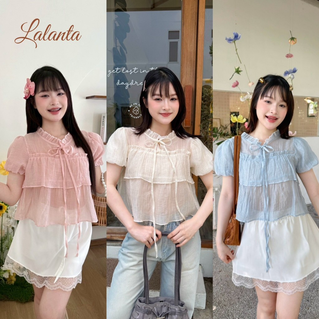 เสื้อแขนตุ๊กตา ผ้าโรซี่ #FF221