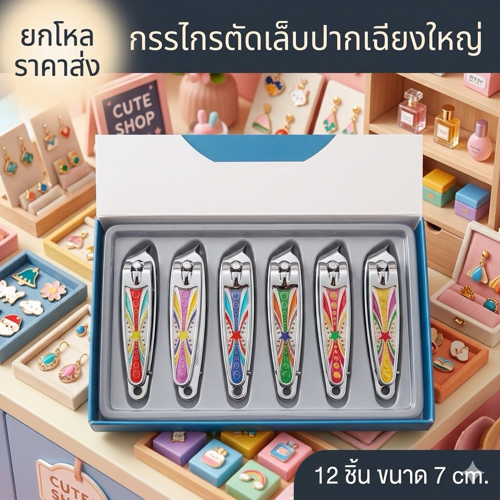 แพค 12 กรรไกรตัดเล็บปากเฉียงใหญ่ 11015