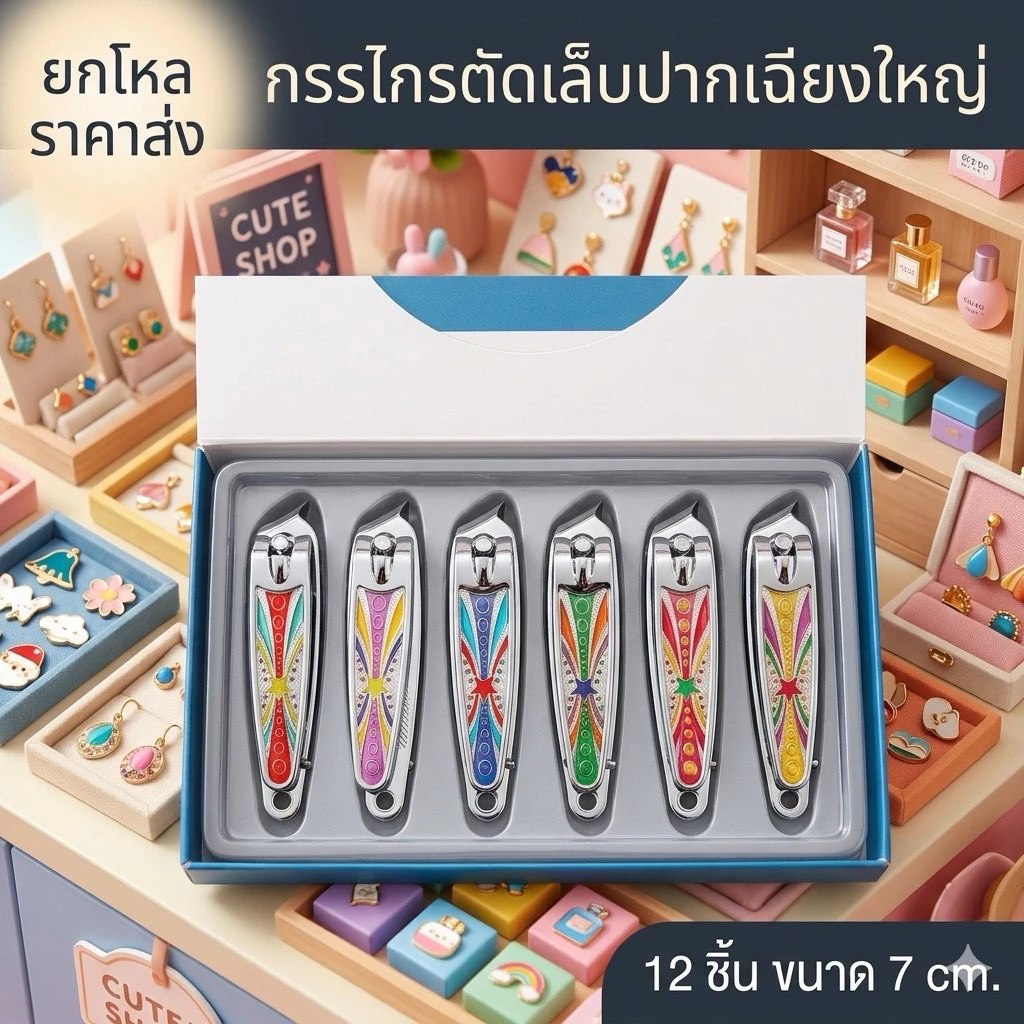 แพค 12 กรรไกรตัดเล็บปากเฉียงใหญ่ 11015