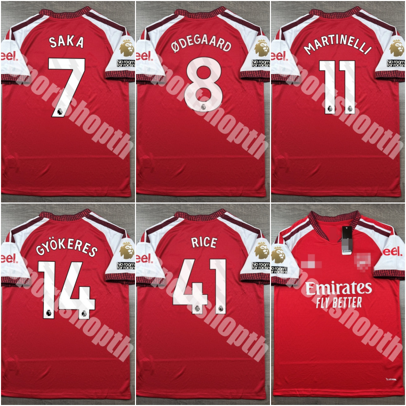 แฟนบอล - เสื้อฟุตบอล oาร์lซn่อล Home 2026/27 เบอร์ EPL 7 SAKA 8 ODEGARRD 11 MARTINELLI 14 GYOKERES 41 RICE 26 CHAMPIONS