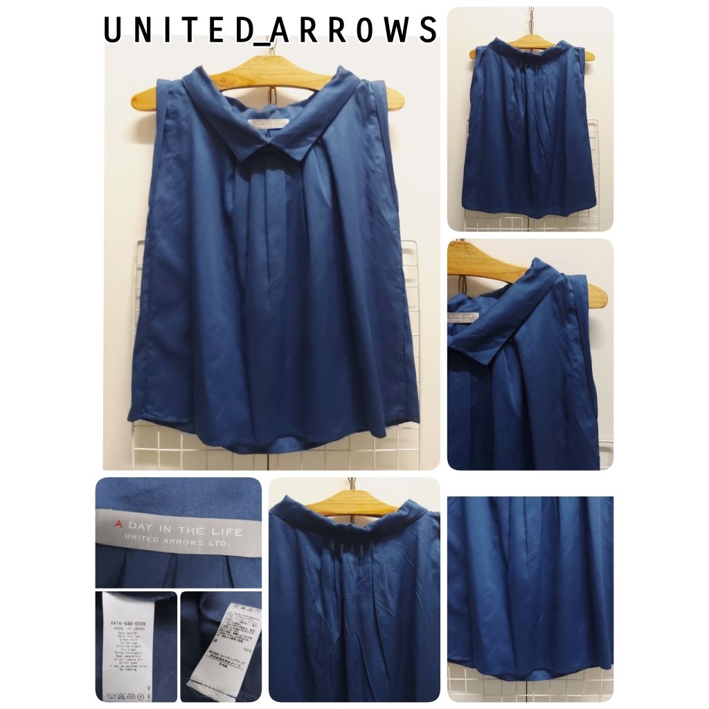 5599. U N I T E D_A R R 0 W S  เสื้อคอปกแขนกุดผ้าคอตตอนญี่ปุ่นมือสอง