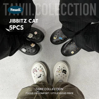 Tawii. ออกแบบแมวน่ารัก Jibbitz รองเท้าอุปกรณ์เสริม 5pcs Set