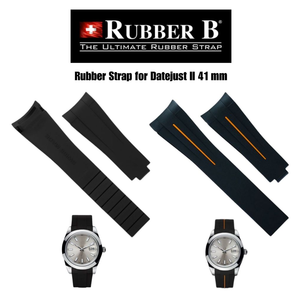 สายนาฬิกาแบบยางรุ่น Rubber B Rubber Strap for Datejust II 41mm (Pre2016)