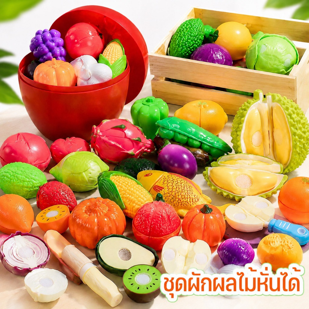 สุดยอดของเล่นจำลองครัว ผลไม้ผักหั่นได้ สัมผัสเหมือนจริงๆ!