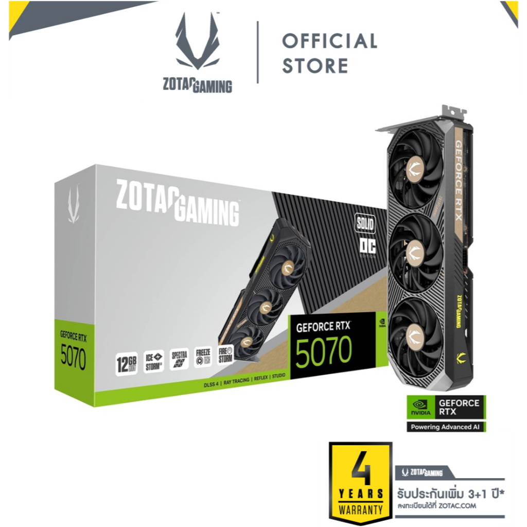 ZOTAC GAMING GEFORCE RTX 5070 SOLID OC 12GB GDDR7 (ZT-B50700J-10P)