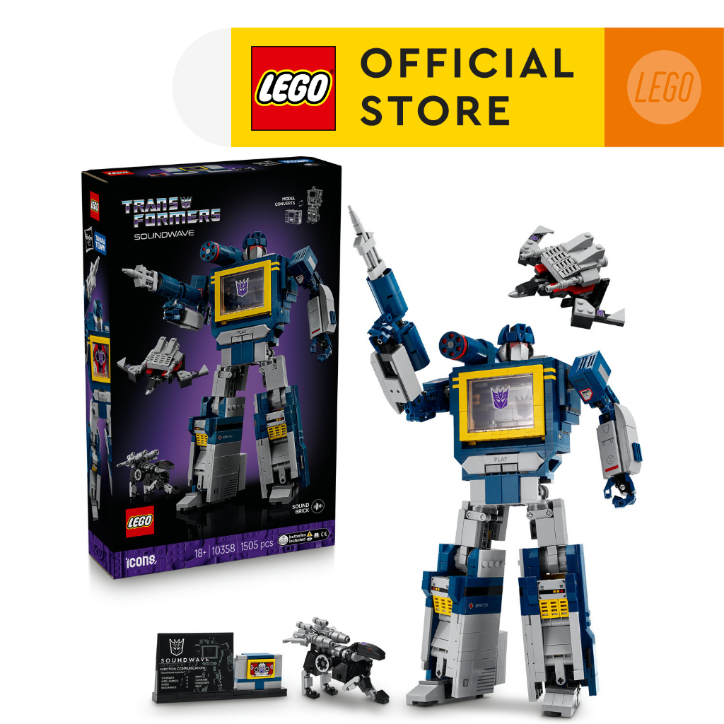 LEGO Icons 10358 Transformers: Soundwave (1505 Pieces), Building Blocks, Kids Toy