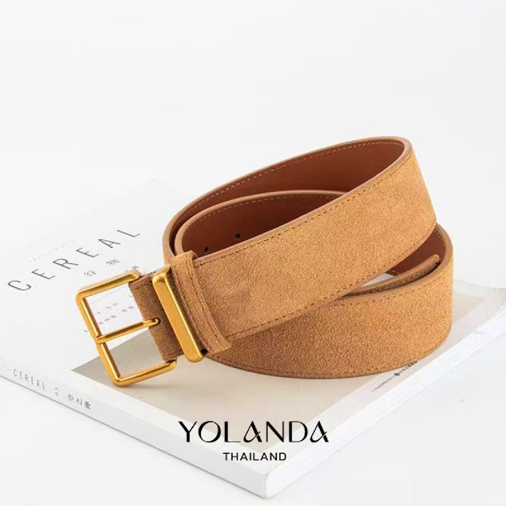 Yolanda حزام مخمل بريميوم بإبزيم ذهبي / فضي — صورة 2