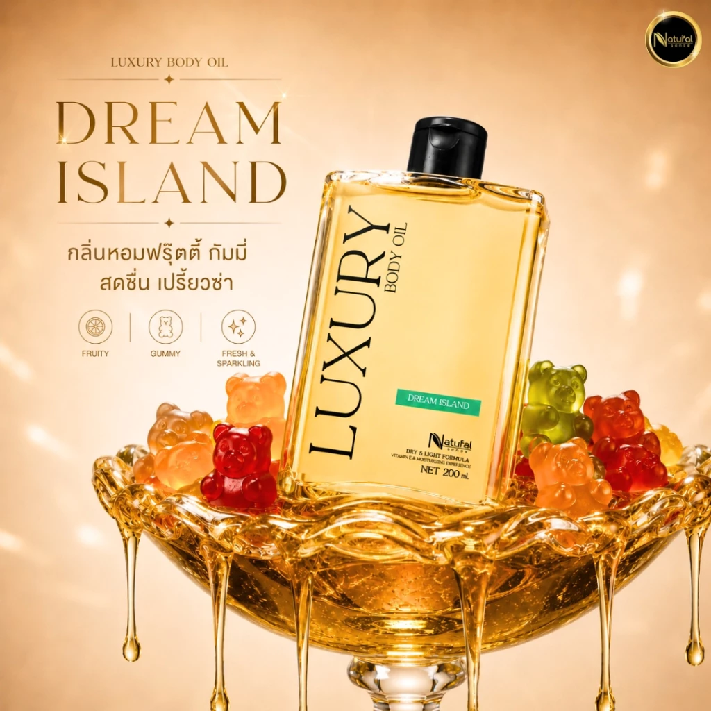 Luxury Body Oil ออยล์บำรุงผิวซึมไว วิตามินอีเข้มข้น บำรุงผิวล้ำลึก กลิ่นหอมติดผิว (100ml/200ml) thumbnail 4