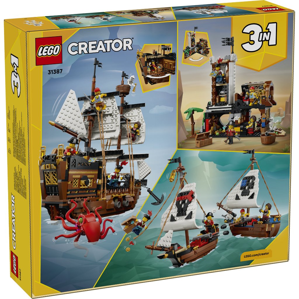 LEGO Creator 3in1 ‏31387 سفينة القراصنة الأيقونية (1074 قطعة) — صورة 4
