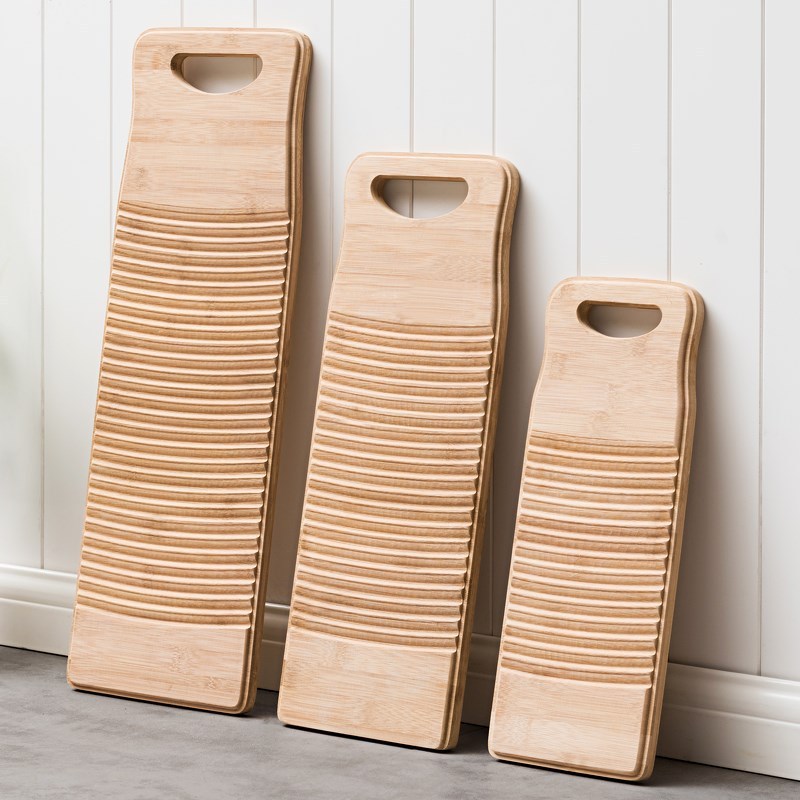 Washboard 50cmซักมือที่เป็นมิตรกับสิ่งแวดล้อม ไม้ไผ่กันลื่น กระดานซักผ้าที่ทนทานแบบพกพา