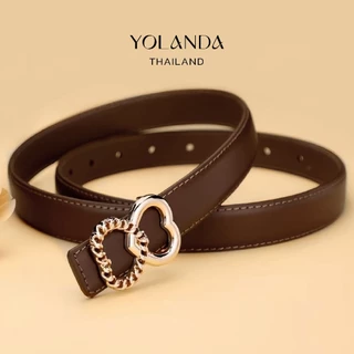 Yolanda belt ดีไซน์หัวใจคู่ ใส่เที่ยว เข็มขัดสไตล์คุณหนู แมทช์ง่าย เข็มขัดแฟชั่น เข็มขัดหนังPU สไตล์เกาหลี FF1611