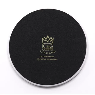 จานรองแก้วดูดน้ำ ทรงกลมมีขอบ ลาย FLOWER ที่รองแก้วซับน้ำ King Coaster ธนบดีเซรามิคลำปาง ceramic coaster ของฝาก