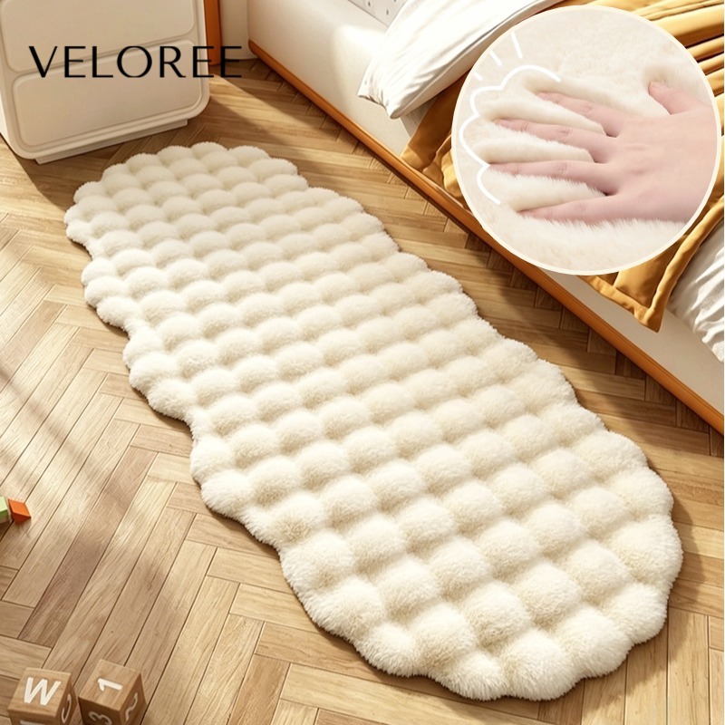 VELOREE พรมเช็ดเท้า พรมข้างเตียง พรมมินิมอล ตกแต่งห้องนอน พรมยาว พรมขนนุ่ม หนาพิเศษ พรม พรมขนกระต่าย พรมปูพื้น