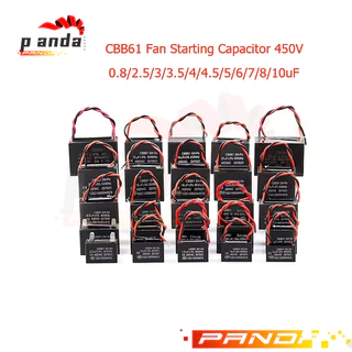 คาปาซิเตอร์ พัดลม​ มีสายไฟ ตัวเก็บประจุ RM CBB61 หลากหลายขนาด