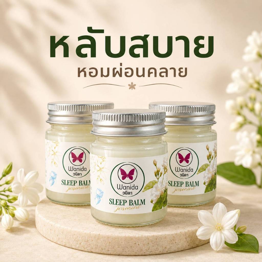 บาร์มหลับ วนิดา บาร์ม กลิ่นมะลิ แพ็ค 3 ขวด